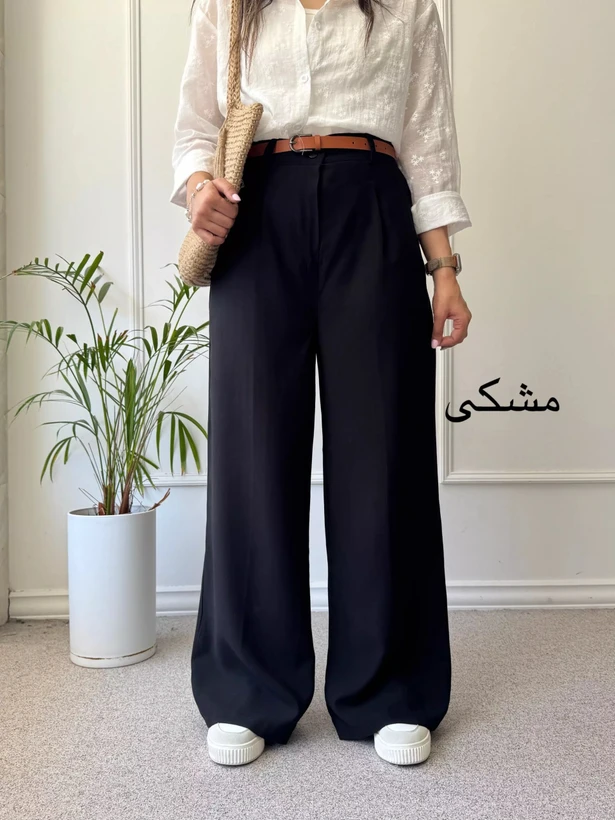شلوار نیم بگ سیلگ زنانه کد 424